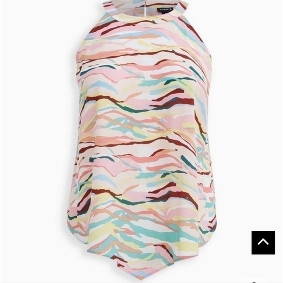 TORRID GEORGETTE HIGH NECK HANKY TANK SIZE 1X - Picture 5 of 7